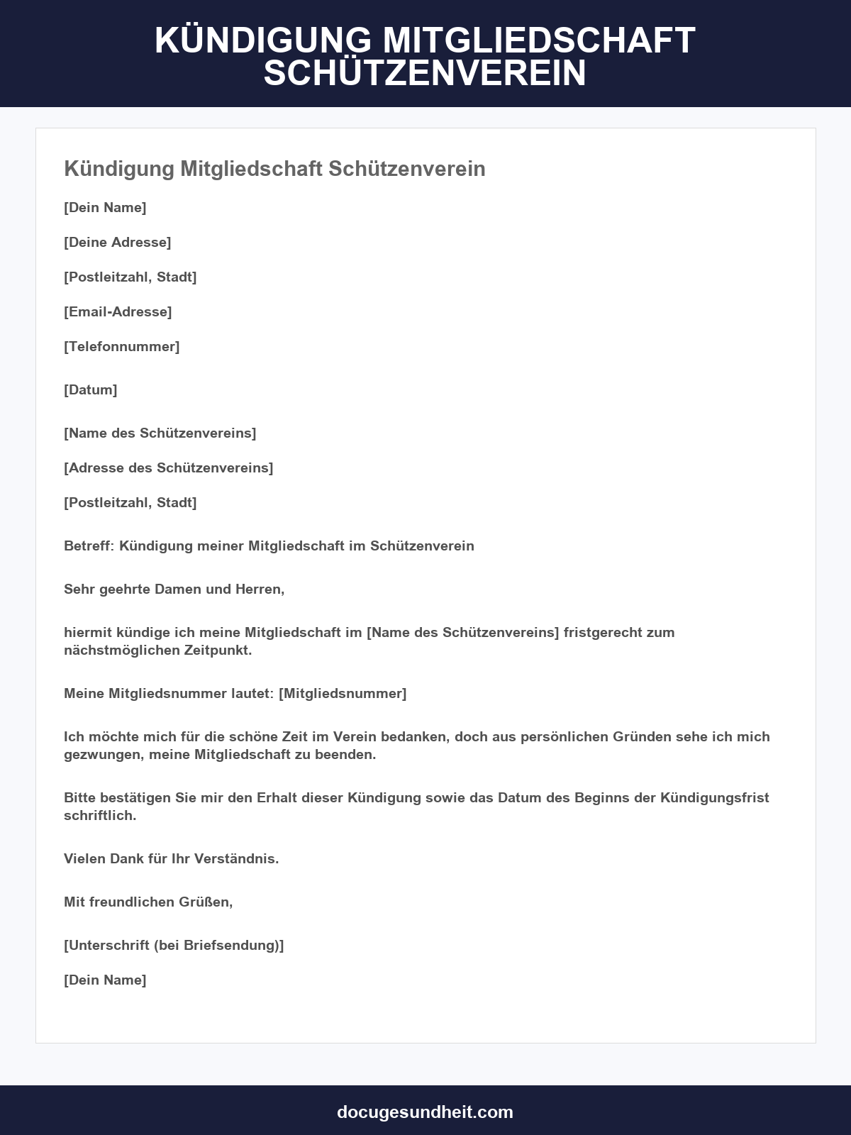 Kündigung Mitgliedschaft Schützenverein