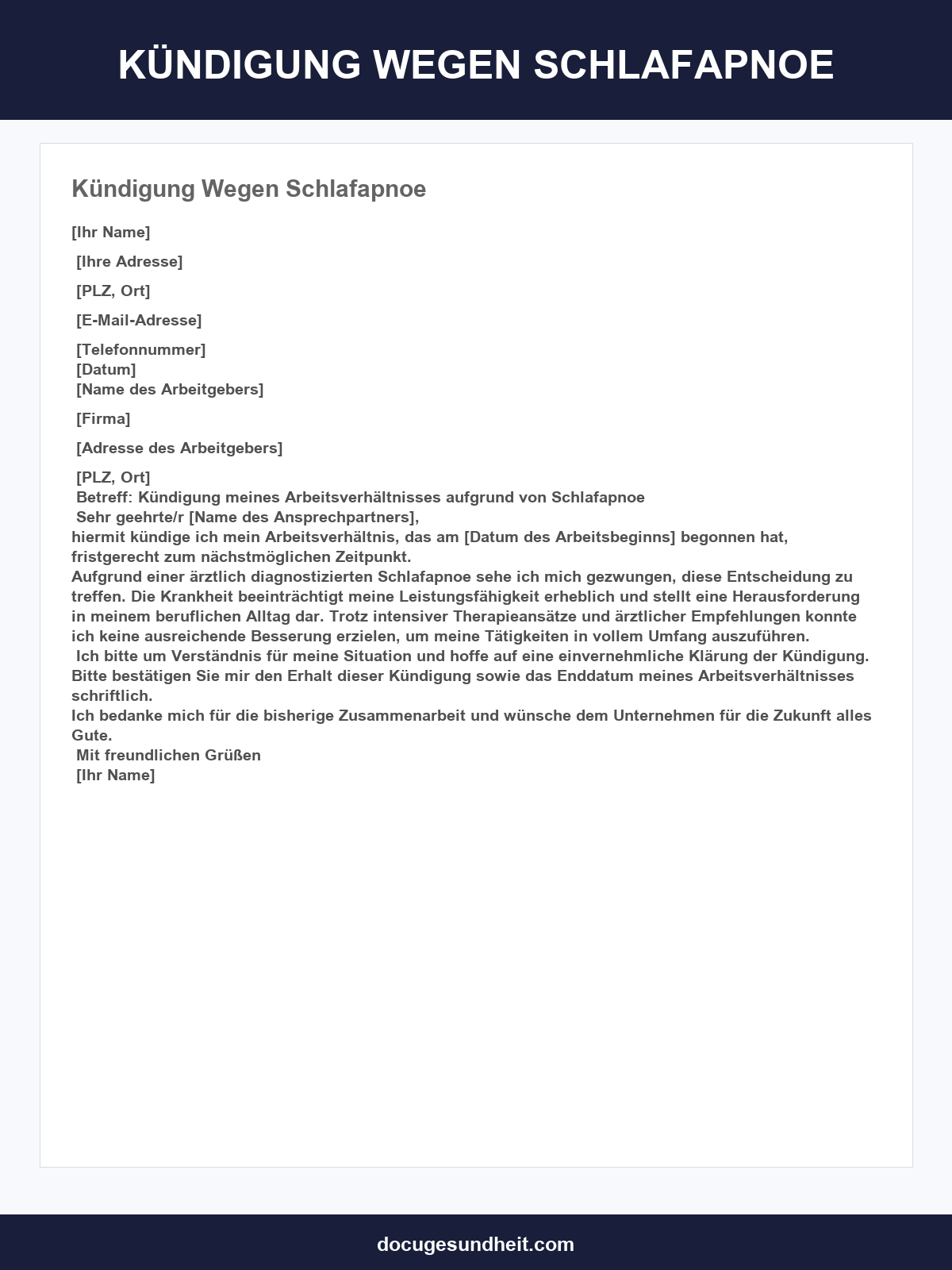 Kündigung Wegen Schlafapnoe