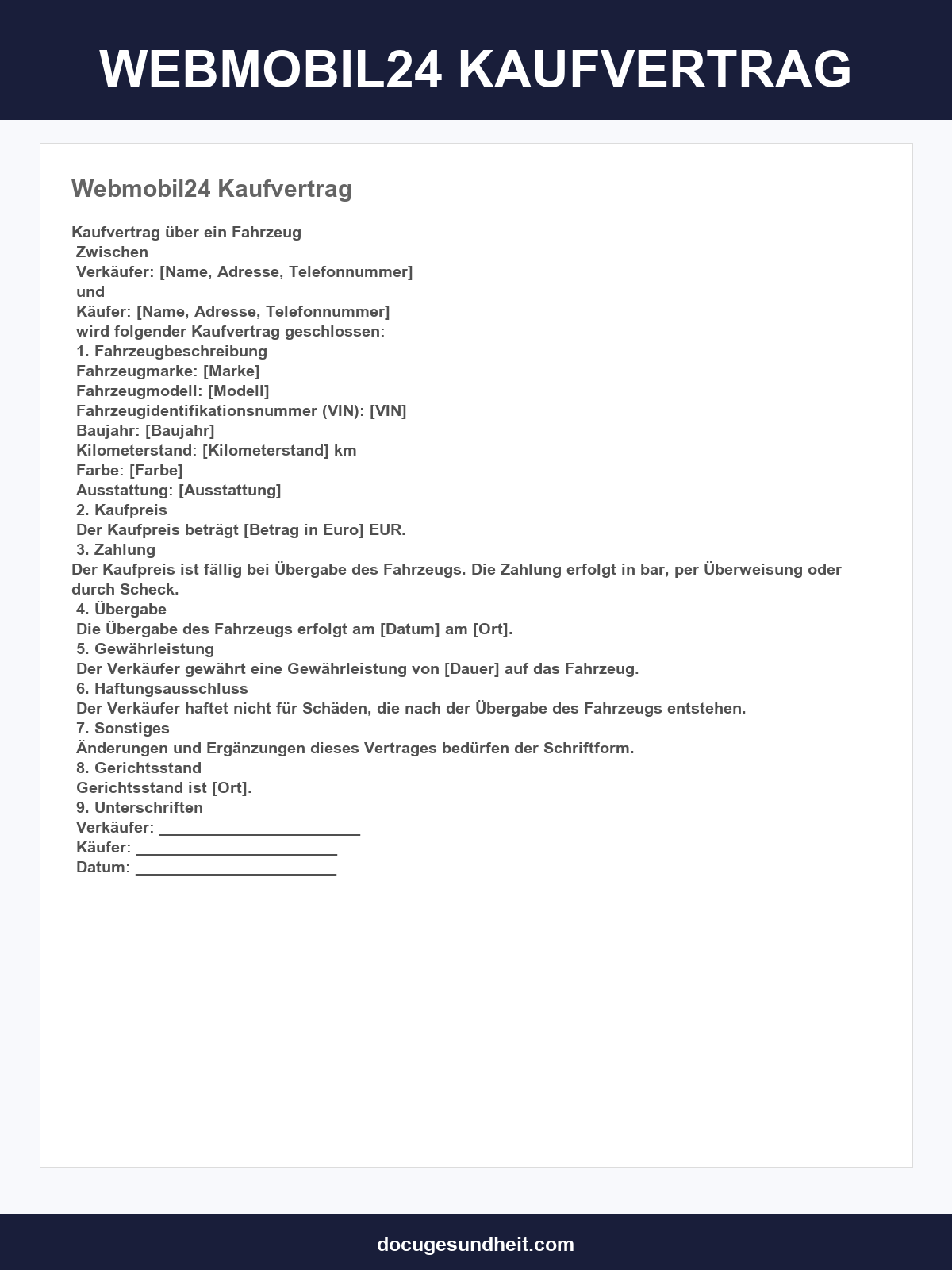 Webmobil24 Kaufvertrag